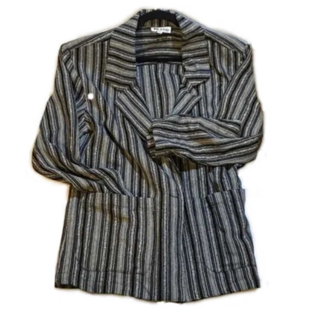 Vintage Oversized Brown Stripped Blazer| Size 8